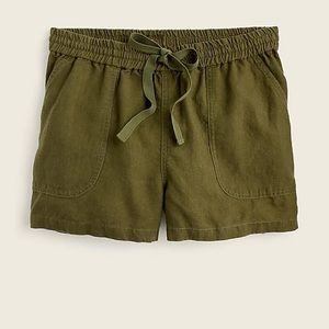 J. Crew olive green linen shorts